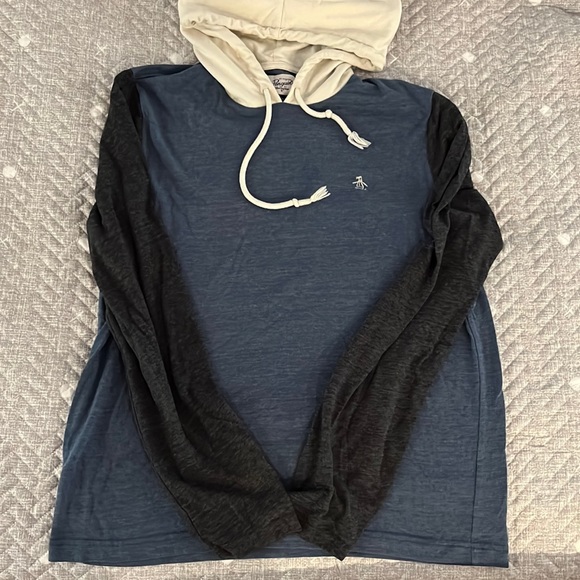 Original Penguin color block soft tshirt hoodie - Picture 1 of 4